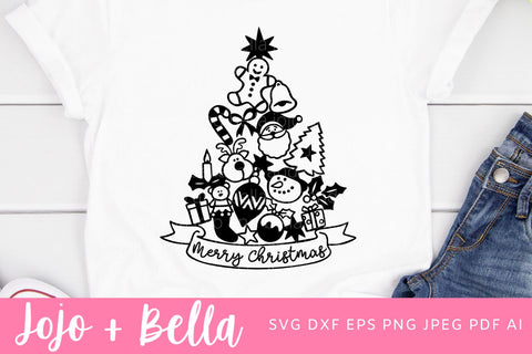 Merry Christmas Svg, Cartoon Svg, Christmas Tree Svg, Christmas Shirt Svg, Christmas Gift png, Christmas Sign DXF, Christmas Svgs, Christmas Shirt PNG SVG Jojo&Bella 