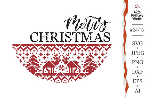 Merry Christmas SVG, Christmas door hanger SVG, Christmas round wooden sign SVG SVG CutePicturesStudio 