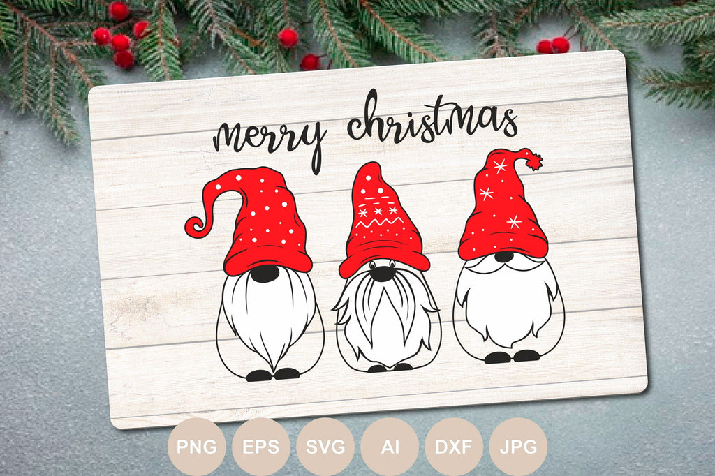 Merry Christmas Svg, Christmas Gnomes Png, Gnomes Cut file, Svg for ...