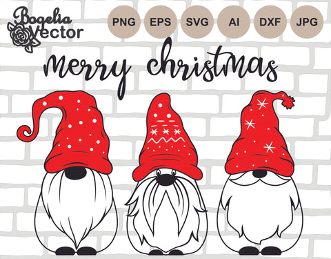 Merry Christmas Svg, Christmas Gnomes Png, Gnomes Cut file, Svg for Shirts, Clipart, Funny Red Holiday Gnomes, Christmas Sublimation Designs SVG BogeliaVector 