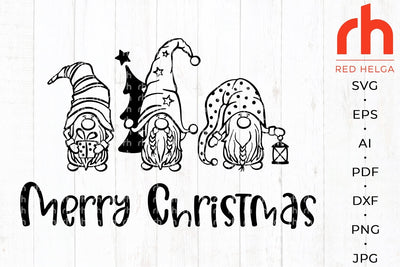 Merry christmas svg - Christmas gnomes svg - Christmas decor svg SVG RedHelgaArt 