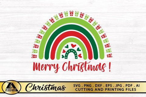 Merry Christmas SVG Christmas Rainbow SVG Christmas Cut File SVG zoellartz 