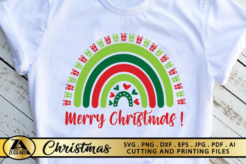 Merry Christmas SVG Christmas Rainbow SVG Christmas Cut File SVG zoellartz 
