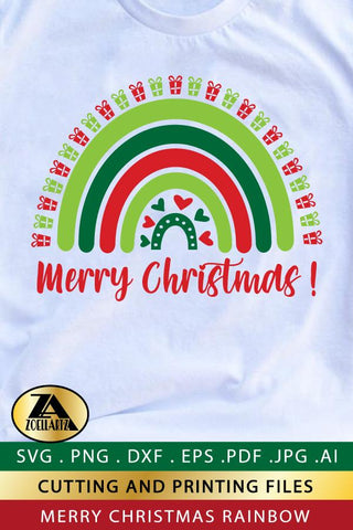 Merry Christmas SVG Christmas Rainbow SVG Christmas Cut File SVG zoellartz 
