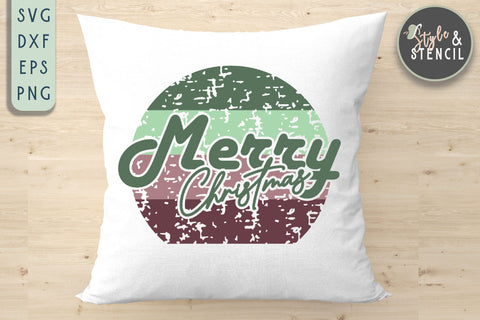 Merry Christmas SVG | Christmas | Retro | Retro Christmas SVG Style and Stencil 