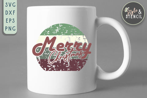Merry Christmas SVG | Christmas | Retro | Retro Christmas SVG Style and Stencil 