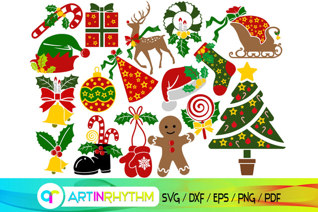 Merry Christmas SVG, Christmas SVG bundle, Christmas SVG, Merry Christmas, Christmas cut files, Christmas ornaments SVG, Christmas decoration SVG SVG Artinrhythm shop 
