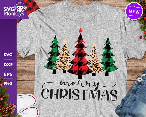 Merry Christmas Svg, Christmas Trees Svg, Buffalo Plaid Svg SVG SvgMonkeys 