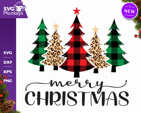 Merry Christmas Svg, Christmas Trees Svg, Buffalo Plaid Svg SVG SvgMonkeys 