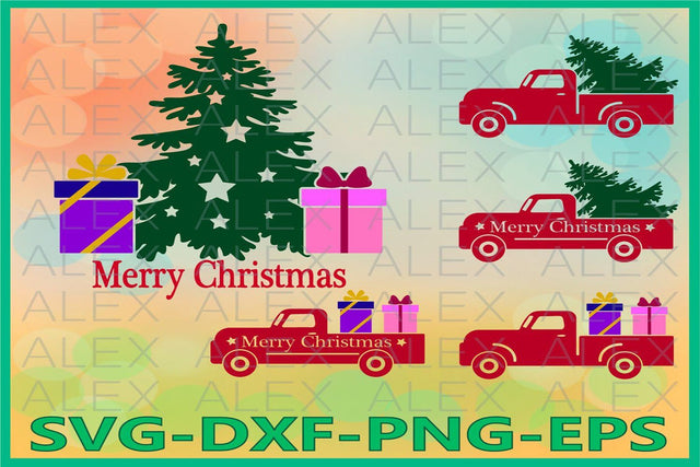 Merry Christmas SVG, Christmas Truck SVG AlexSVGStudio 