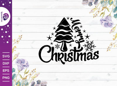 Merry Christmas SVG Cut File | Christmas Svg | Holiday Svg | Winter Svg | T-shirt Design SVG Reinvent Art 