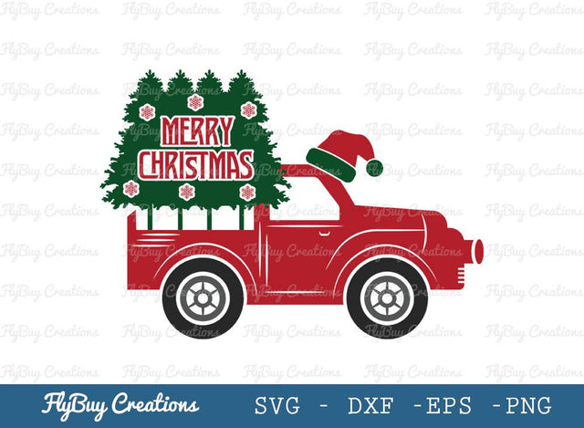 Merry Christmas Svg Cut File| Christmas Tree | Christmas Truck | Pine Tree | Christmas design | Typography Design SVG ETC Craft 