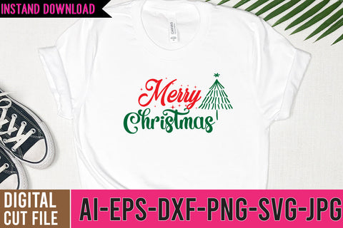 Merry Christmas SVG Cut File, Merry Christmas SVG Quotes SVG BlackCatsMedia 