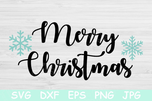 Merry Christmas Svg File Saying with Snowflakes. Winter Svg Cut Files for Cricut and Silhouette. Hand Lettered Christmas Svg Stencil Decal SVG TiffsCraftyCreations 