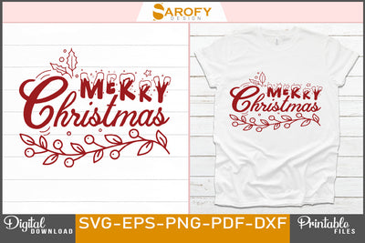 Merry Christmas SVG File SVG Sarofydesign 