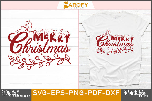 Merry Christmas SVG File SVG Sarofydesign 