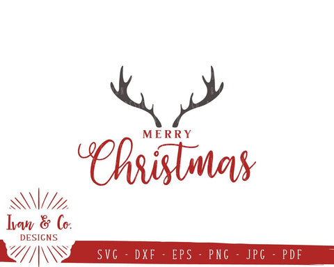 Merry Christmas SVG Files | Antlers | Reindeer | Holidays | Winter SVG (841564177) SVG Ivan & Co. Designs 