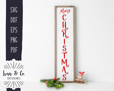 Merry Christmas SVG Files | Christmas Svg | Winter Svg | Vertical Sign Svg | Tall Christmas Svg | Commercial Use | Digital Cut Files (1263576545) SVG Ivan & Co. Designs 