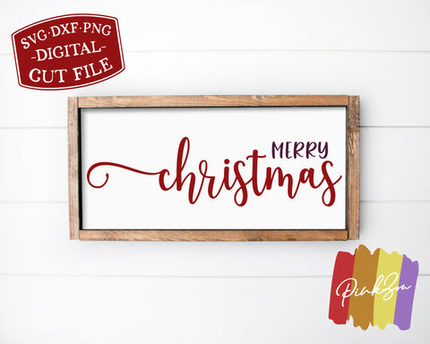 Merry Christmas SVG Files | Farmhouse Christmas Svg | Christmas Sign Svg | Commercial Use | Cricut | Silhouette | Digital Cut Files (1084649591) SVG PinkZou 