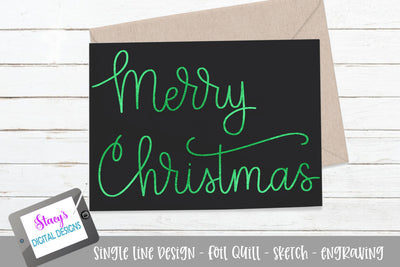 Merry Christmas SVG - Foil Quill / Sketch File SVG Stacy's Digital Designs 