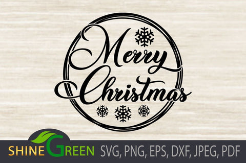 Merry Christmas SVG for Round Sign, Pillow, Shirts SVG Shine Green Art 