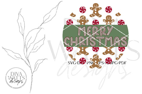 Merry Christmas SVG | Gingerbread Christmas / Winter Round Design SVG Diva Watts Designs 