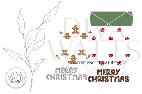 Merry Christmas SVG | Gingerbread Christmas / Winter Round Design SVG Diva Watts Designs 