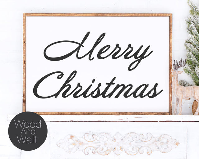 Merry Christmas SVG | Holiday Cut File | Winter Design | Printable Wall Art | Family Saying | Rustic Home Decor | Stencil Wood Sign SVG Wood And Walt 