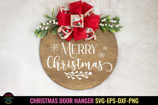 Merry Christmas SVG I Christmas Door Sign SVG I Holiday SVG SVG Happy Printables Club 