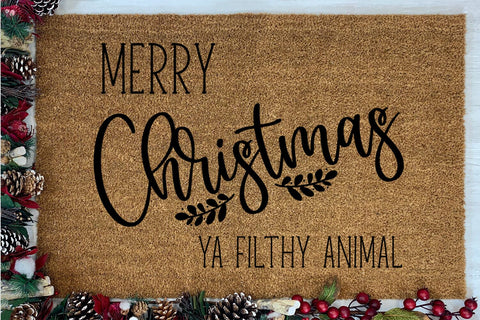 Merry Christmas SVG I Christmas Doormat SVG I Door Mat SVG SVG Happy Printables Club 