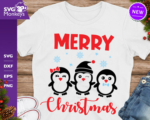 Merry Christmas Svg, Penguins Svg, Christmas Svg SVG SvgMonkeys 