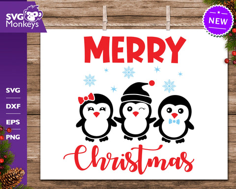 Merry Christmas Svg, Penguins Svg, Christmas Svg SVG SvgMonkeys 