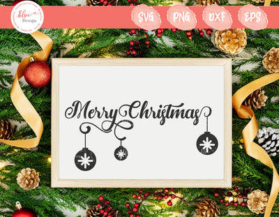 Merry Christmas - SVG, PNG, DXF, EPS SVG Elsie Loves Design 
