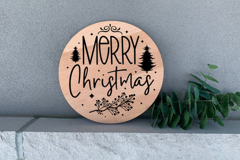 Merry Christmas SVG Round Sign SVG CraftLabSVG 