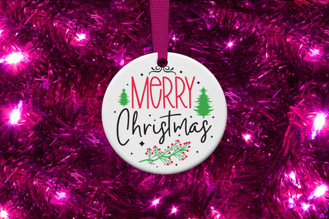 Merry Christmas SVG Round Sign SVG CraftLabSVG 