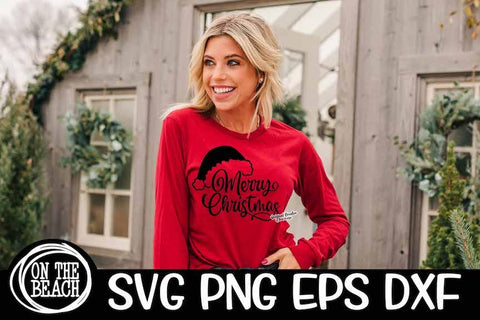 Merry Christmas SVG -Santa Hat SVG Christmas SVG PNG EPS DXF SVG On the Beach Boutique 