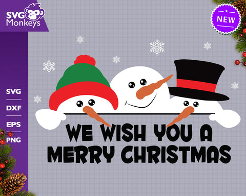 Merry Christmas Svg, Snowmans Svg, Christmas Snowman Svg SVG SvgMonkeys 