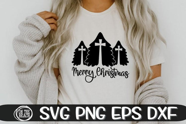 Merry Christmas Svg -Trees - Christmas SVG -SVG PNG EPS DXF SVG On the Beach Boutique 