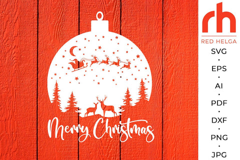 Merry Christmas SVG - Winter Forest Cut File SVG RedHelgaArt 