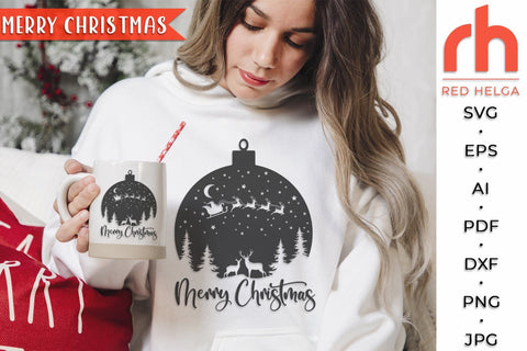 Merry Christmas SVG - Winter Forest Cut File SVG RedHelgaArt 