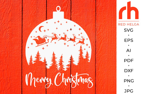 Merry Christmas SVG - Winter Forest Cut File SVG RedHelgaArt 