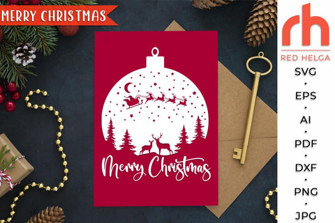 Merry Christmas SVG - Winter Forest Cut File SVG RedHelgaArt 