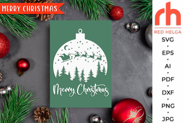 Merry Christmas SVG - Winter Forest Cut File SVG RedHelgaArt 