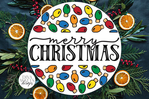 Merry Christmas SVG | Winter Lights Round Design SVG Diva Watts Designs 