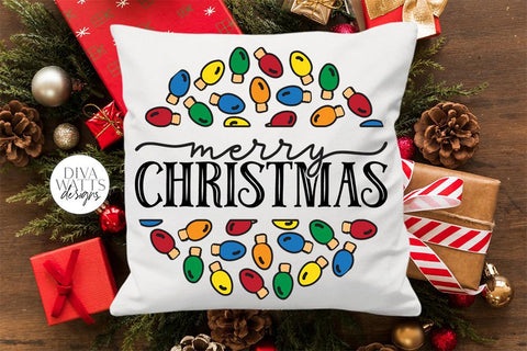 Merry Christmas SVG | Winter Lights Round Design SVG Diva Watts Designs 
