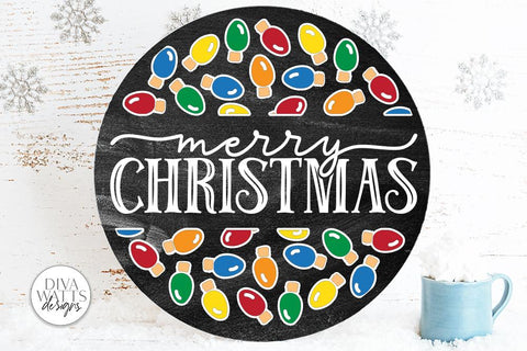 Merry Christmas SVG | Winter Lights Round Design SVG Diva Watts Designs 