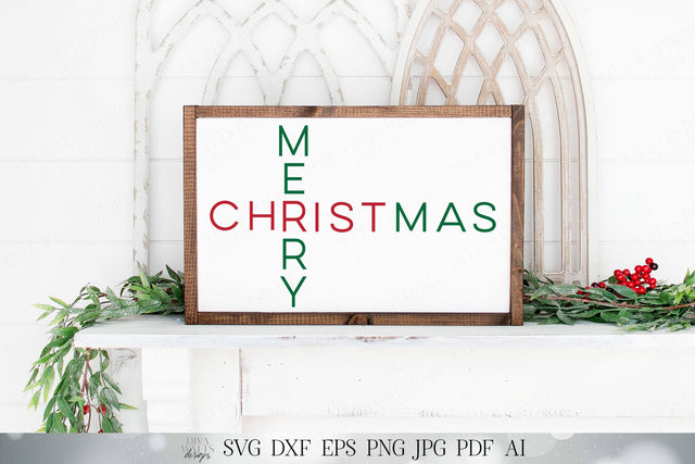 Merry CHRISTmas SVG | Winter SVG | Modern Farmhouse SVG | Printable | dxf and more | Sign svg | Shirt svg SVG Diva Watts Designs 
