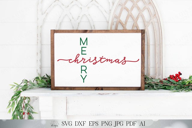 Merry CHRISTmas SVG | Winter SVG | Modern Farmhouse SVG | Printable | dxf and more | Sign svg | Shirt svg SVG Diva Watts Designs 