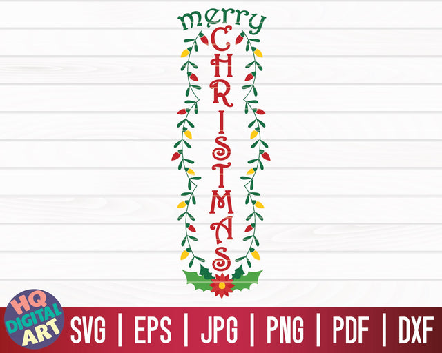 Merry Christmas SVG | Winter/Christmas Vertical Porch Sign SVG SVG HQDigitalArt 