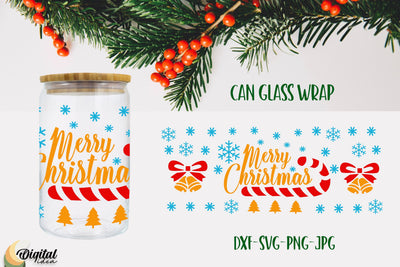 Merry Christmas SVG Wrap Design. Christmas Can Glass Quotes. SVG Evgenyia Guschina 